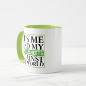 Boekhoudspreadsheet Funny Gezegde Coffee Mok (Voorkant links)