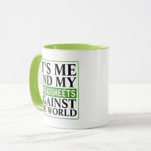 Boekhoudspreadsheet Funny Gezegde Coffee Mok (Voorkant links)