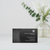 Boekhoudster Finance Services Elegant Black Damask Visitekaartje (Staand voorkant)