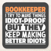 Boekhoudster Ik probeer het Gezegde cool te maken Kartonnen Onderzetters (Voorkant)