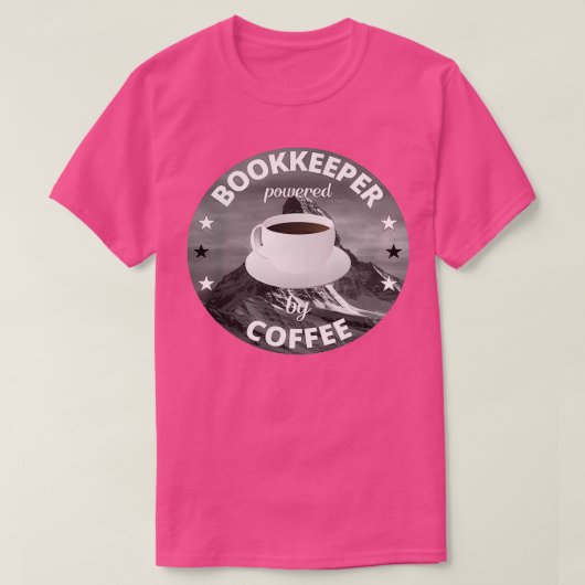 Boekhoudster met koffiebibliotheek t-shirt (Design voorkant)