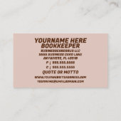 Boekhoudster Planken Visitekaartje (Achterkant)
