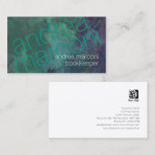 Boekhoudster Truquoise Grunge Dunne Letters Visitekaartje (Voorkant / Achterkant)