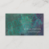 Boekhoudster Truquoise Grunge Dunne Letters Visitekaartje (Voorkant)