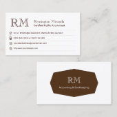 Boekhoudster Visitekaartje (Voorkant / Achterkant)