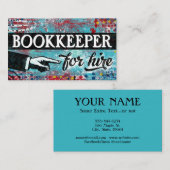 Boekhoudster voor hire Visitekaartjes - Blauw rood (Voorkant / Achterkant)