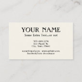 Boekhoudster voor hire Visitekaartjes - Off White (Achterkant)