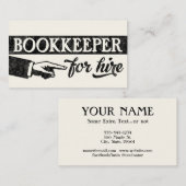 Boekhoudster voor hire Visitekaartjes - Off White (Voorkant / Achterkant)