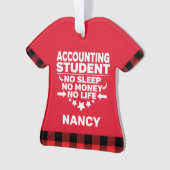 Boekhoudstudent Geen Slaapgeldleven Personaliseren Ornament (voorkant)