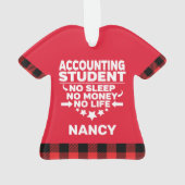 Boekhoudstudent Geen Slaapgeldleven Personaliseren Ornament (achterkant)