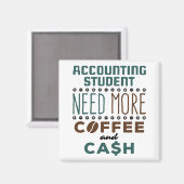 Boekhoudstudenten hebben meer koffie en geld nodig magneet (Voorkant / Achterkant)