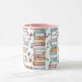 Boekige Boeken Pastel Roze Koffiemok Mok (Midden)