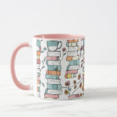 Boekige Boeken Pastel Roze Koffiemok Mok (Links)