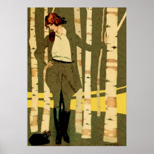 Boekillustratie met pauwenveren door C Coles Phil Poster