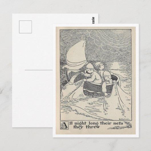  boekillustratie Wynken Blynken Nod Briefkaart (Voorkant / Achterkant)