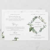 Boekje met het Botanische Greenery Wedding Program (Voorkant / Achterkant)