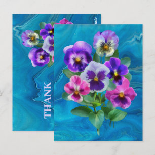 Boekje van Violets Pansy Flowers DANK JE Briefkaart