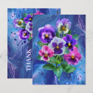 Boekje van Violets Pansy Flowers DANK JE Briefkaart