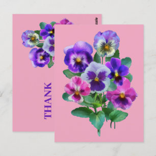 Boekje van Violets Pansy Flowers DANK JE Briefkaart