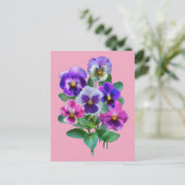 Boekje van Violets Pansy Flowers DANK JE Briefkaart (Staand voorkant)