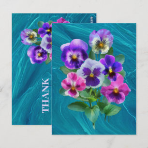 Boekje van Violets Pansy Flowers DANK JE Briefkaart
