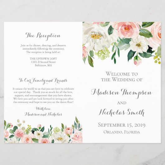 Boekjes over het programma voor roze en witte wedu flyer (Voorkant)