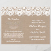 Boekjes van het programma Burlap en Lace Wedding, Flyer (Voorkant)