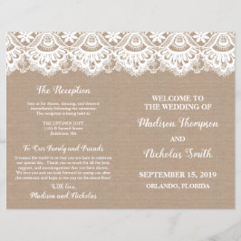 Boekjes van het programma Burlap en Lace Wedding,  Flyer