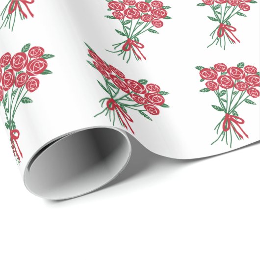 Boekjes van Red Roses Pattern Romantic Cadeaupapier (Rol Hoek)