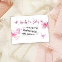 Boekjes voor baby shower met thema Kleine Vlinder