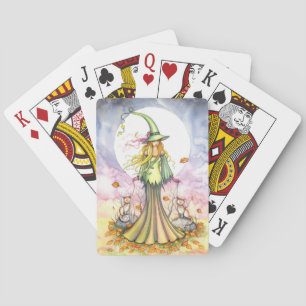 Boekjes Witch en Katten Fantasy Art Pokerkaarten
