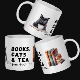 Boekjesachtige cadeauboekliefhebbers, katteneigena koffiemok