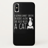 Boekkat Vrouw Survive Books heeft een kat nodig Case-Mate iPhone Case (Achterkant)