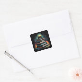 Boekkeuzes Humor Vierkante Sticker (Envelop)
