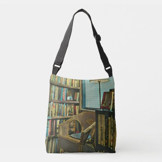 boekkunstwerk crossbody tas (Voorkant)