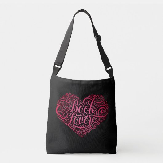 Boeklaag Calligrafie Crossbody Tas (Voorkant)