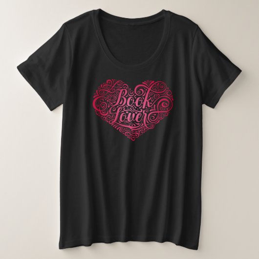 Boeklaag Calligrafie Grote Maat T-shirt (Design voorkant)