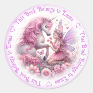 Boeklabel Eenhoorns Ronde Sticker