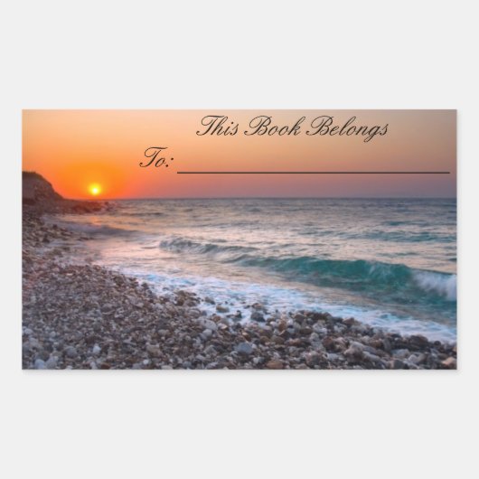 Boeklabel Rechthoekige Sticker (Voorkant)