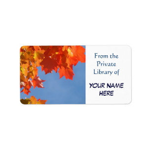 Boeklabels op maat Herfst Uit Privé Bibliotheek Bo Etiket