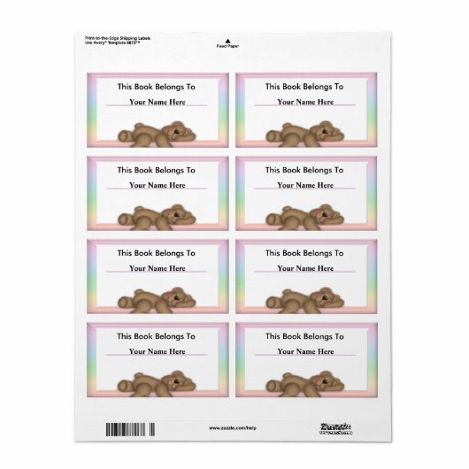 Boeklabels personaliseren voor kinderen etiket (Full Sheet)