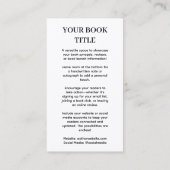 Boeklancering | Auteur Promotionele Logo Ontwerp Visitekaartje (Achterkant)