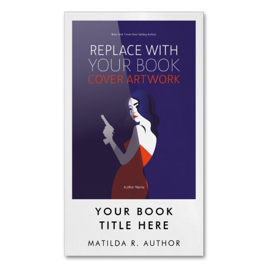 Boeklancering | Kunstwerk voor auteurs-Hoesjes voo Magnetisch Visitekaartje (Voorkant Verticaal)