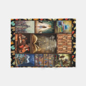 Boeklantaarngeschut, boekenworm, I Love Reading Bo Fleece Deken (Voorkant (Horizontaal))