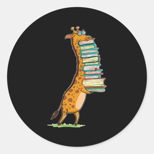 Boekleesbibliotheek Ik hou van mijn Giraffe Ronde Sticker (Voorkant)