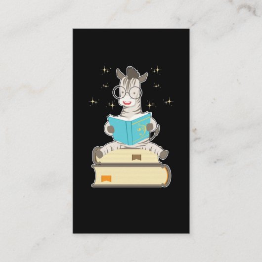 Boekleessenblad met boekleesthee Magische Zebra Visitekaartje (Voorkant)