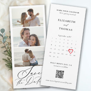 Boeklegger Kalender Hart Foto Strip Moderne Trouwd Save The Date