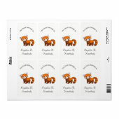 Boeklegger met Mooie Rode Panda Etiket (Full Sheet)