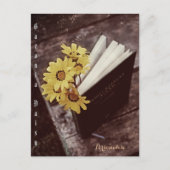 Boeklegger met rustieke Afrikaanse gele madeliefje Briefkaart (Voorkant)