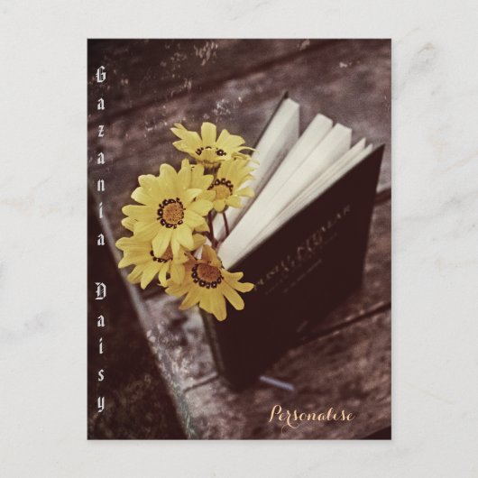 Boeklegger met rustieke Afrikaanse gele madeliefje Briefkaart (Voorkant)